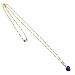 Goldkette mit Lapislazuli-Herz-Anhänger (585)