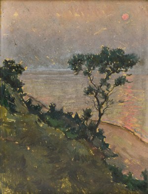 Józef PIENIĄŻEK (1888-1953), Zachód słońca nad morzem