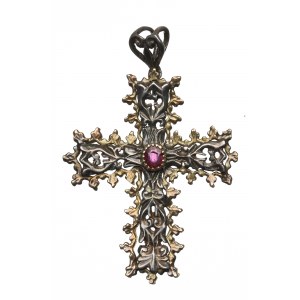 Europe, Gold and silver cross with ruby