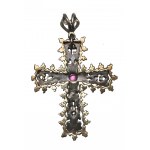 Europe, Gold and silver cross with ruby