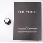 Pierścionek Art-Deco - diamenty i onyx