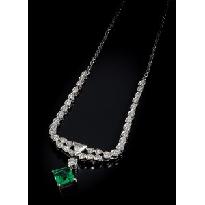 Collana di diamanti smeraldo