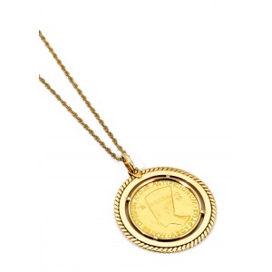 Golden coin pendant