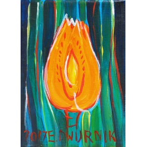 Edward Dwurnik (1943 - 2018), Orange Tulip, 2017