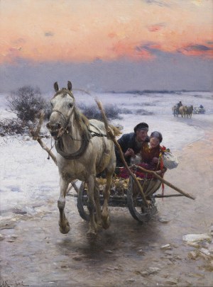 Alfred Wierusz-Kowalski (1849 Suwałki - 1915 Monachium), Zaloty, ok. 1890
