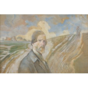 Jacek Malczewski (1854 Radom - 1929 Kraków), Autoportret w pejzażu z Lusławic, 1925