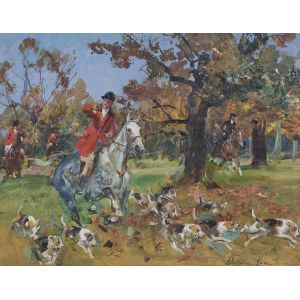 Wojciech Kossak (1856 Paryż - 1942 Kraków), Polowanie par force