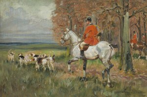 Jerzy Kossak (1886 Kraków - 1955 tamże), Polowanie par force, 1929
