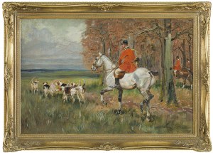 Jerzy Kossak (1886 Kraków - 1955 tamże), Polowanie par force, 1929