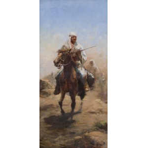 Mikhail Gorstkin-Wywiórski (1861 Warsaw - 1926 Berlin), Bedouins on horseback, circa 1900.