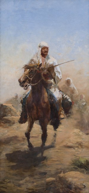 Michał Gorstkin-Wywiórski (1861 Warszawa - 1926 Berlin), Beduini na koniach, ok. 1900