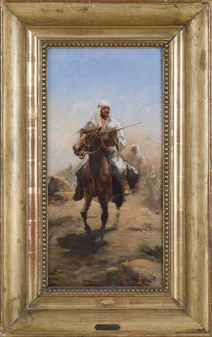 Michał Gorstkin-Wywiórski (1861 Warszawa - 1926 Berlin), Beduini na koniach, ok. 1900