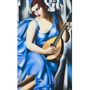 Tamara Łempicka (1894 Warszawa - 1980 Cuernavaca), Femme bleue a la guitare