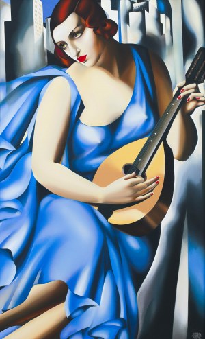 Tamara Łempicka (1894 Warszawa - 1980 Cuernavaca), Femme bleue a la guitare