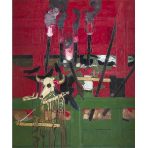 Kiejstut Bereźnicki (ur. 1935 Poznań), Martwa natura pionowa z pięcioma pochodniami, 1972