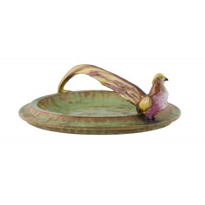 Patera with a pheasant, Royal Majolica Factory in Kadyny, l. 1927-1944