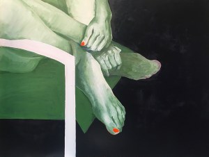 Anna Macugowska, Akt z zielenią i oranżem, 2018