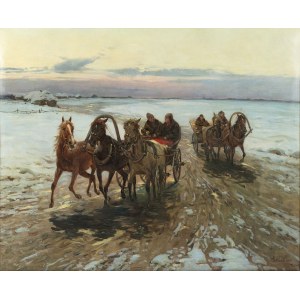 Czeslaw Wasilewski (Ignacy Zygmuntowicz) (1875 - 1945), Leaving the village, 1922