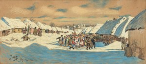 Julian Fałat (1853 - 1929), Wesele chłopskie, 1910