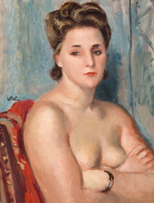 Wojciech Weiss (1875 - 1950), Kobiecy akt z zegarkiem