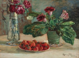 Maurycy Trębacz (1861 - 1941), Martwa natura z truskawkami, ok. 1925