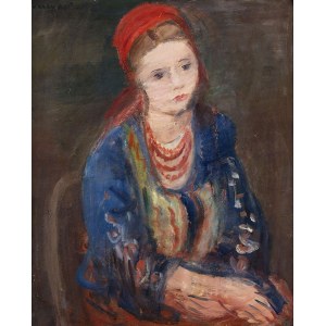 Joachim Weingart (1895 - 1942), Portret dziewczyny w stroju krakowskim