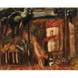 Zygmunt Menkes (1896 - 1986), Couple against a Landscape (Engagement), ca. 1925 - 1930