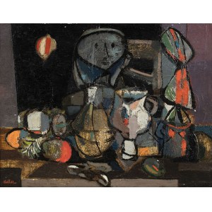 Jankiel Adler (1895 - 1949), Dziewczyna z martwą naturą, 1946