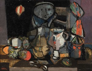 Jankiel Adler (1895 - 1949), Dziewczyna z martwą naturą, 1946