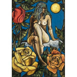 Benon Liberski(1926 - 1983), Kobieta i róże, 1970