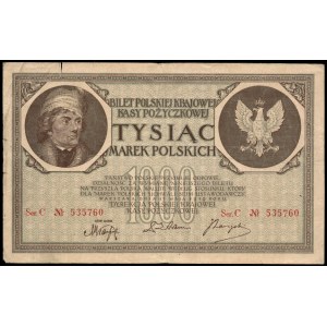 Poland. 1919 1000 Marek Podwojna Numeracja Ser. C