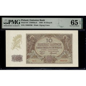 Poland. 1940 10 Zlotych Prefix J