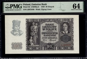 Poland. 1940 20 Zlotych Prefix L