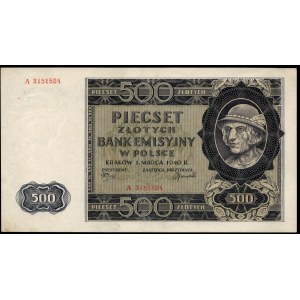 Poland. 1940 500 Zlotych Prefix A