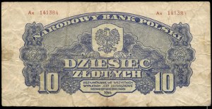 Poland. 1944 10 Zlotych Prefix Ax Owe