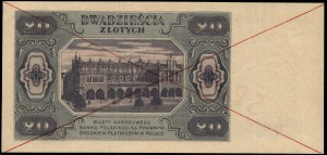 Poland. 1948 20 Zlotych Prefix AD SPECIMEN