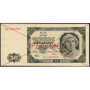 Poland. 1948 50 Zlotych Prefix AA SPECIMEN