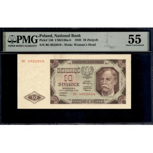 Poland. 1948 10 Zlotych Prefix BC