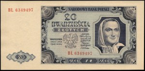 Poland. 1948 20 Zlotych Prefix BL