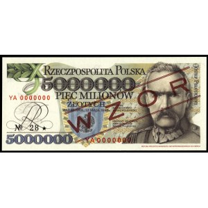 Poland. 1995 5 Millionow Zlotych Prefix YA WZOR