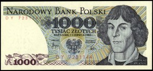 Poland. 1982 1000 Zlotych Prefix DY