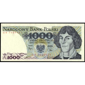 Poland. 1982 1000 Zlotych Prefix GB