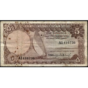 East Africa. 5 Shillings 1964 Prefix A1