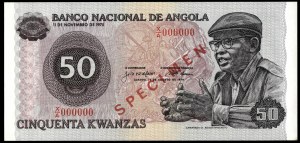 Angola. 50 Kwanzas 1973 Specimen Prefix XA