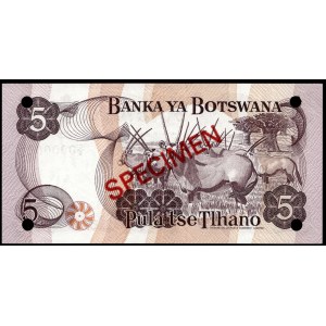 Botswana. 5 Pula 1979 Specimen Prefix C/6