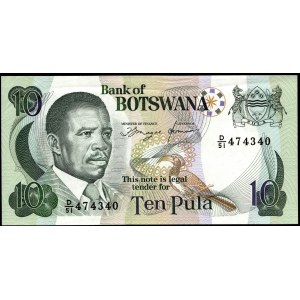 Botswana. 10 Pula 1982 Prefix D/51