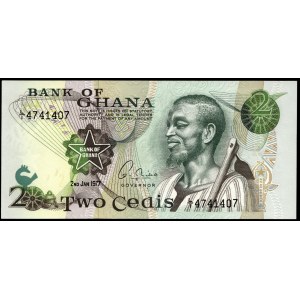 Ghana. 2 Cedis 1977 Prefiks L/1