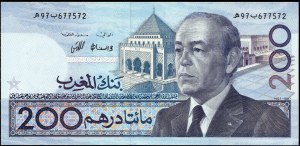 Morocco. 200 Dirhams 1987