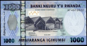 Rwanda. 1000 Francs 2008