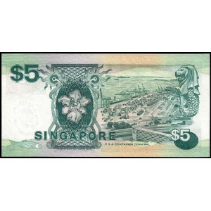 Singapore. 5 Dollars 1989